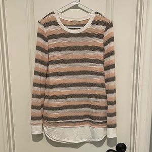 12PM by Mon Ami Striped Twofer Sweater